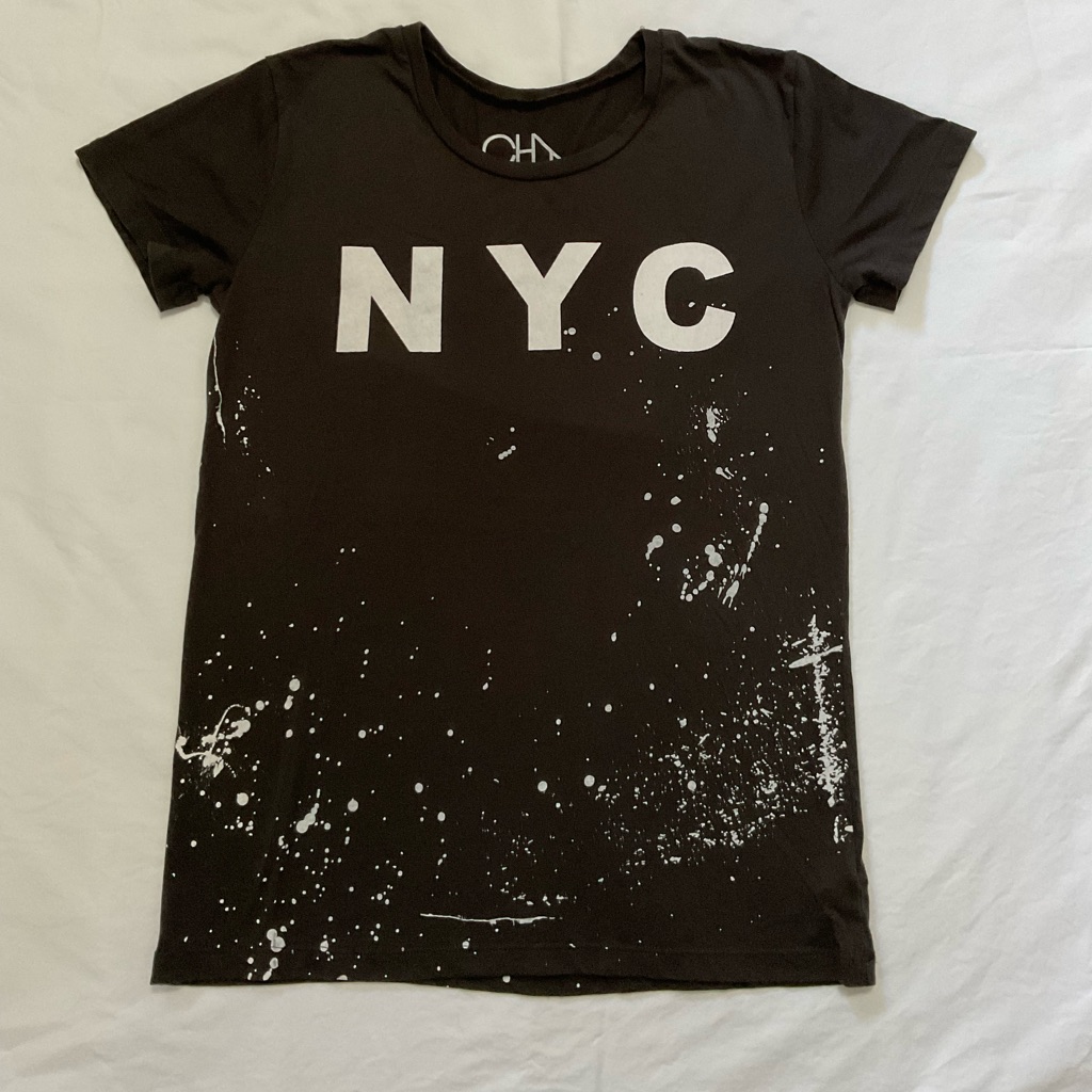 Chaser “Nyc” Paint Splatter Tee~Size Xs~Dark Charcoal~Nwot